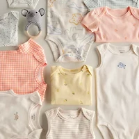 Carter's Baby Girls Round Neck Short Sleeve Rib Knit 5-pc. Bodysuit