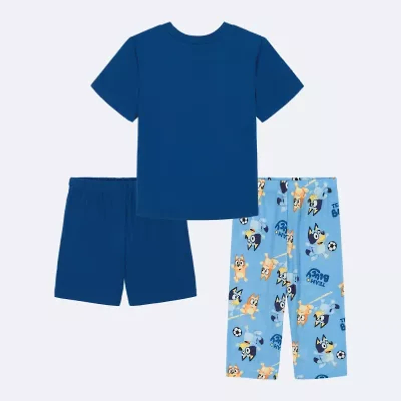 Toddler Boys Bluey Crew Neck Short Sleeve 3-pc. Pajama Sets