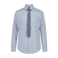 Van Heusen Little & Big Kid Boys Stretch Fabric Long Sleeve Point Collar Shirt + Tie Set