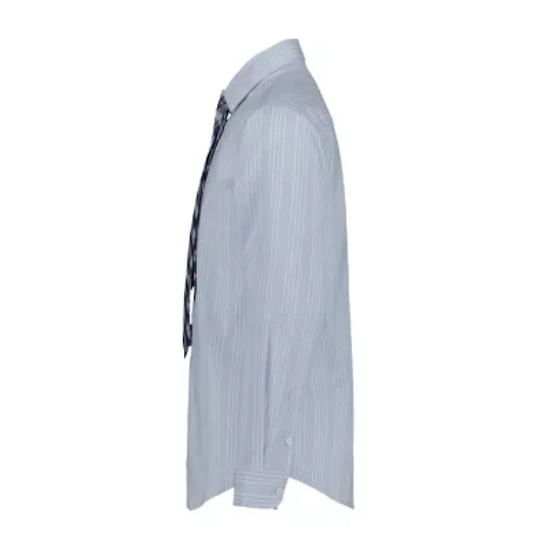 Van Heusen Little & Big Kid Boys Stretch Fabric Long Sleeve Point Collar Shirt + Tie Set