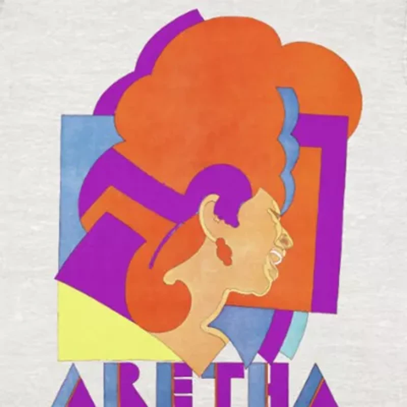 Hope & Wonder Black History Month Aretha Mens Crew Neck Short Sleeve Regular Fit Graphic T-Shirt