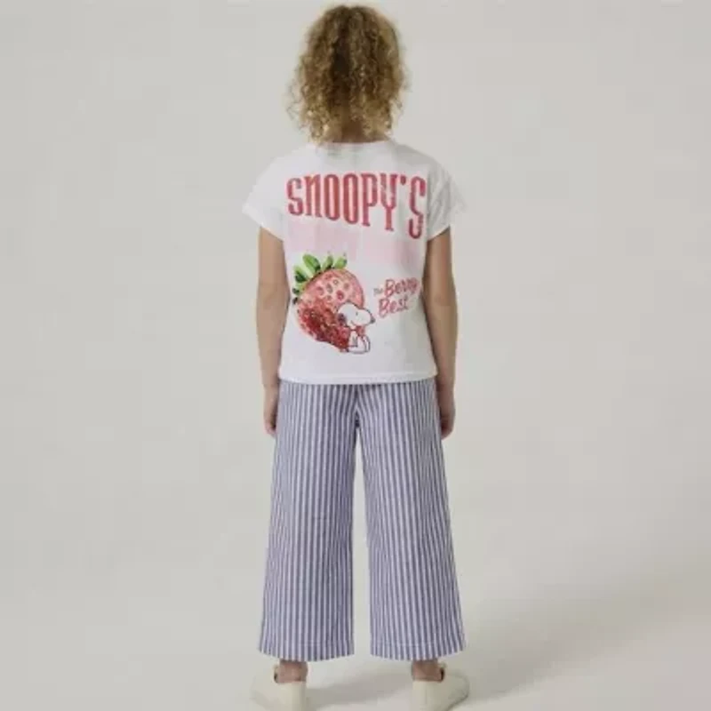 Grayson Little Toddler Girls Crew Neck Short Sleeve Relaxed Fit Snoopy Graphic T-Shirt