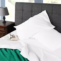 SUPERIOR® Gina Organic Percale Crisp Breathable 300tc Deep Pocket Sheet Set