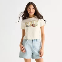 Hundred Acre Woods Baby Tee Womens Juniors Crew Neck Short Sleeve Fitted Winnie The Pooh Graphic T-Shirt