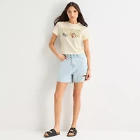 Hundred Acre Woods Baby Tee Womens Juniors Crew Neck Short Sleeve Fitted Winnie The Pooh Graphic T-Shirt