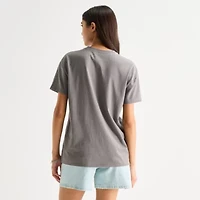 Gudetama Boyfriend Tee Womens Juniors Crew Neck Short Sleeve Regular Fit Graphic T-Shirt