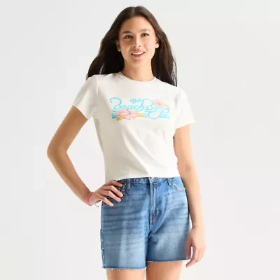 Beach Boys Baby Tee Womens Juniors Crew Neck Short Sleeve Fitted Graphic T-Shirt