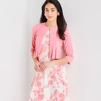 Danny & Nicole Womens Floral Midi Jacket Dress