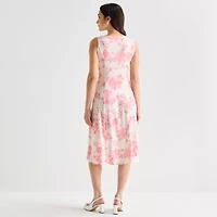 Danny & Nicole Womens Floral Midi Jacket Dress