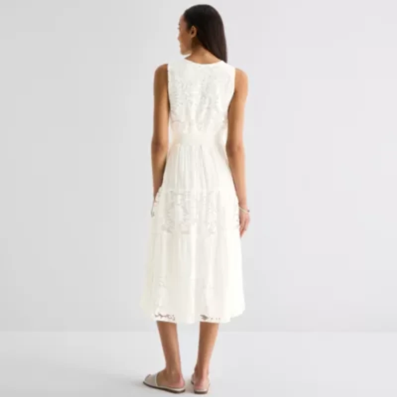 Isabel & Nina Womens Sleeveless Fit + Flare Dress