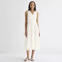 Isabel & Nina Womens Sleeveless Fit + Flare Dress