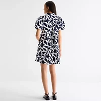 Sam And Jess Womens Short Sleeve Abstract Shift Dress