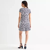 MSK Womens Short Sleeve Floral Shift Dress