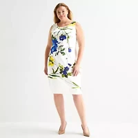 Maya Brooke Womens Plus Floral Jacket Dress
