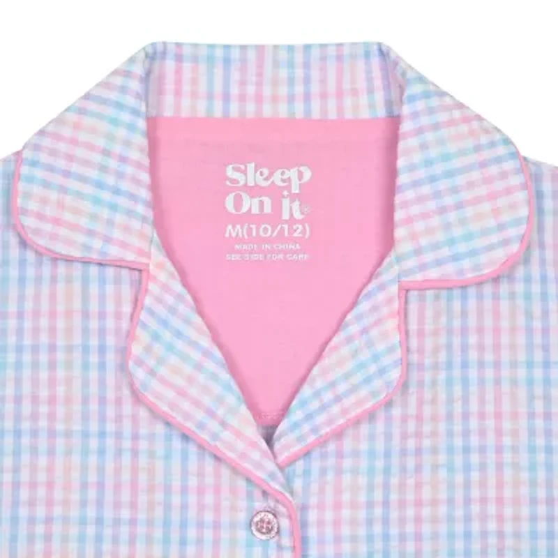 Sleep On It Little & Big Kid Girls Short Sleeve 2-pc. Pajama Set