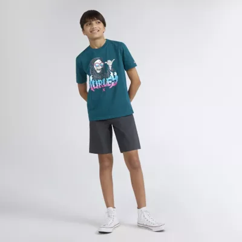 Hurley Big Kid Boys Crew Neck Short Sleeve Regular Fit Graphic T-Shirt