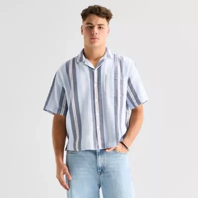 Arizona Mens Short Sleeve Boxy Fit Button-Down Shirt