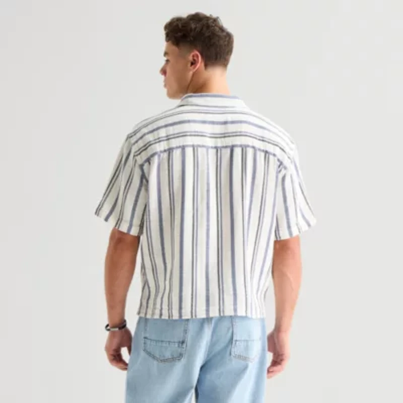 Arizona Mens Short Sleeve Boxy Fit Button-Down Shirt