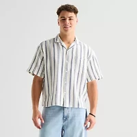 Arizona Mens Short Sleeve Boxy Fit Button-Down Shirt