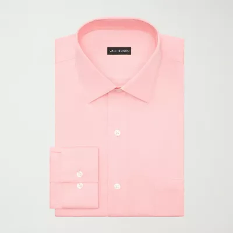 Van Heusen Ultra Flex Mens Regular Fit Stretch Fabric Wrinkle Free Long Sleeve Dress Shirt