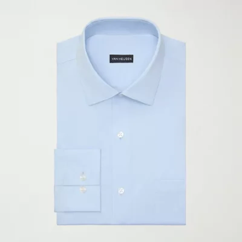 Van Heusen Ultra Flex Mens Regular Fit Stretch Fabric Wrinkle Free Long Sleeve Dress Shirt