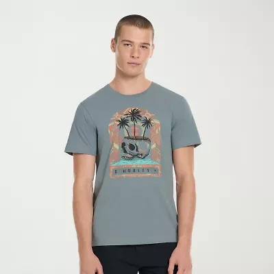 Hurley Mens Crew Neck Short Sleeve Regular Fit Graphic T-Shirt