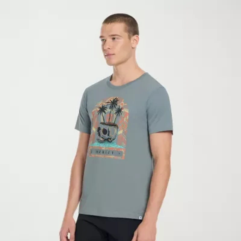 Hurley Mens Crew Neck Short Sleeve Regular Fit Graphic T-Shirt