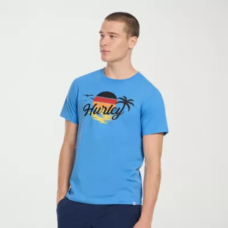 Hurley Mens Crew Neck Short Sleeve Regular Fit Graphic T-Shirt