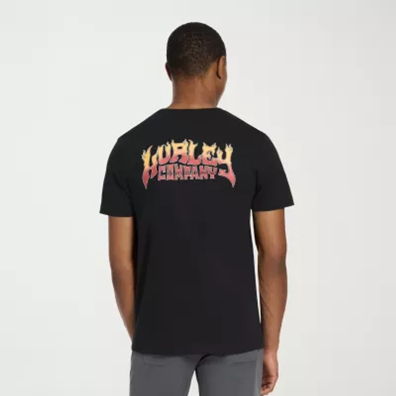 Hurley Mens Crew Neck Short Sleeve Regular Fit Graphic T-Shirt