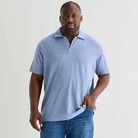 Stafford Johnny Collar Big and Tall Mens Short Sleeve Polo Shirt