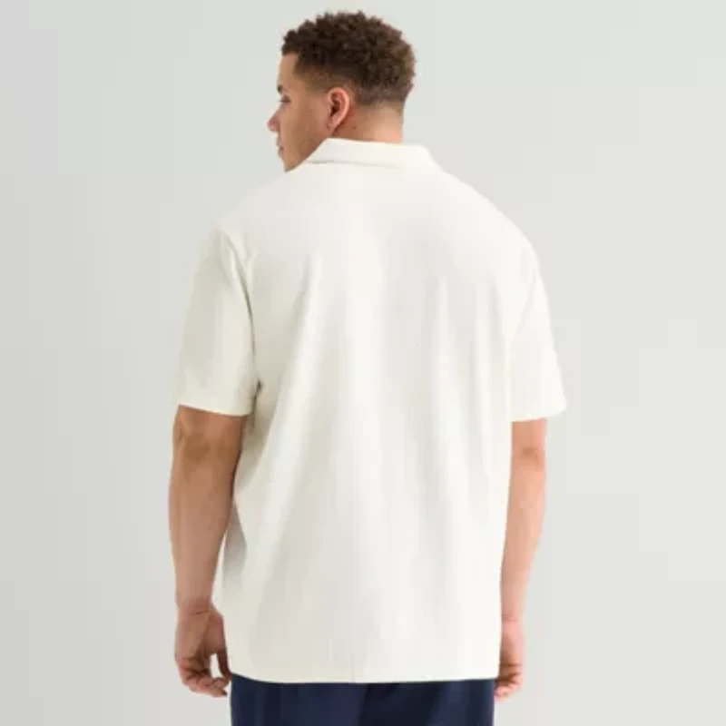 J. Ferrar Johnny Collar Big and Tall Mens Short Sleeve Polo Shirt