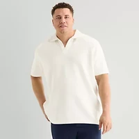 J. Ferrar Johnny Collar Big and Tall Mens Short Sleeve Polo Shirt