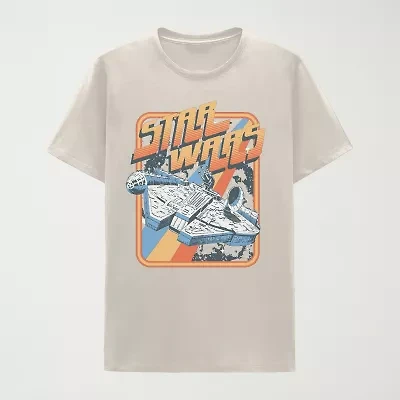 Mens Crew Neck Short Sleeve Classic Fit Star Wars Big and Tall Graphic T-Shirt