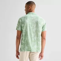 J. Ferrar Floral Mens Short Sleeve Camp Shirt