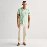 J. Ferrar Floral Mens Short Sleeve Camp Shirt