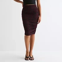 by&by Womens Juniors Mid Rise Midi A-Line Skirt
