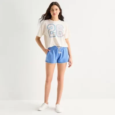Arizona Womens Mid Rise Juniors Jogger Short