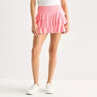 Arizona Womens Juniors Mid Rise Mini Active Pleated Skirt