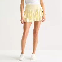 Arizona Womens Juniors Mid Rise Mini Active Pleated Skirt