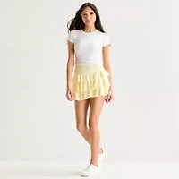 Arizona Womens Juniors Mid Rise Mini Active Pleated Skirt