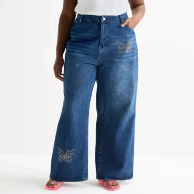 Forever 21 Womens Juniors Plus Low Rise Relaxed Fit Jean