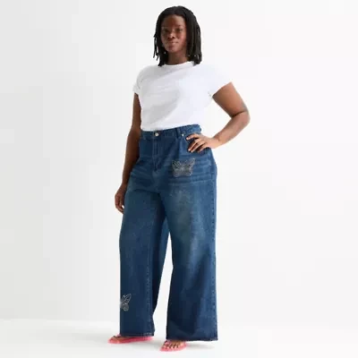 Forever 21 Womens Juniors Plus Low Rise Relaxed Fit Jean