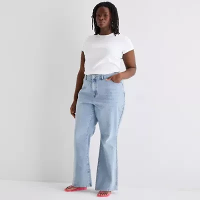 Forever 21 Womens Juniors Plus Low Rise Flare Leg Jean