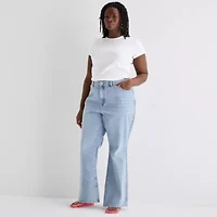 Forever 21 Womens Juniors Plus Low Rise Flare Leg Jean