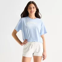 Arizona Womens Juniors Round Neck Short Sleeve Boxy Fit Graphic T-Shirt