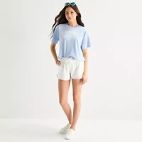 Arizona Womens Juniors Round Neck Short Sleeve Boxy Fit Graphic T-Shirt