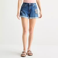 Arizona Womens High Rise Juniors Denim Short