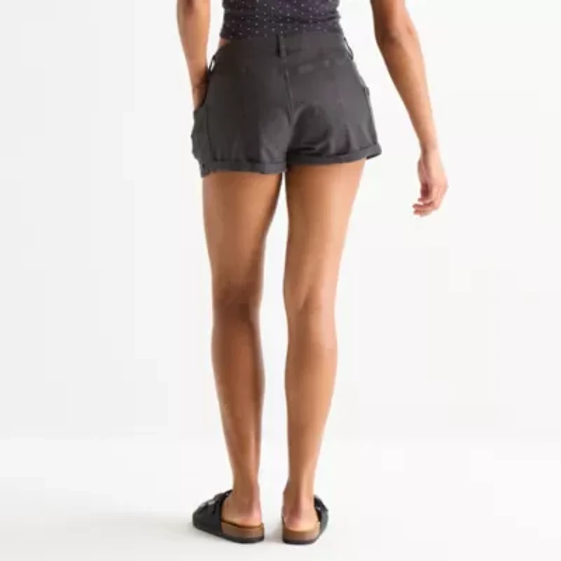 Arizona Womens 1 1/2" Low Rise Juniors Stretch Fabric Chino Short