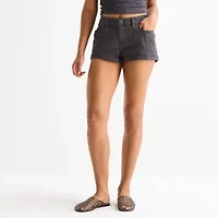 Arizona Womens 1 1/2" Low Rise Juniors Stretch Fabric Chino Short