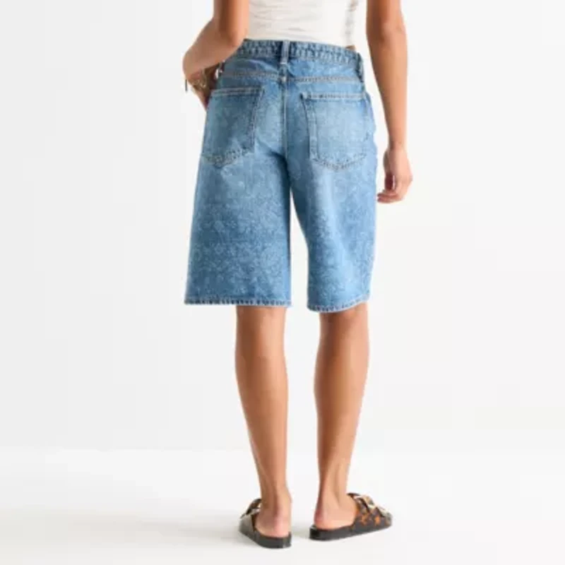 Arizona Womens 12 1/4" Low Rise Juniors Denim Short